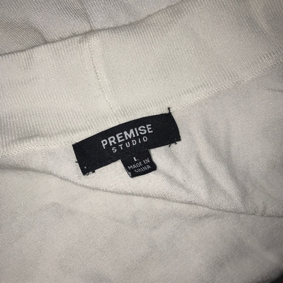 Premise Studios Blank White Ribbed Open Cardigan - Picture 8 of 8